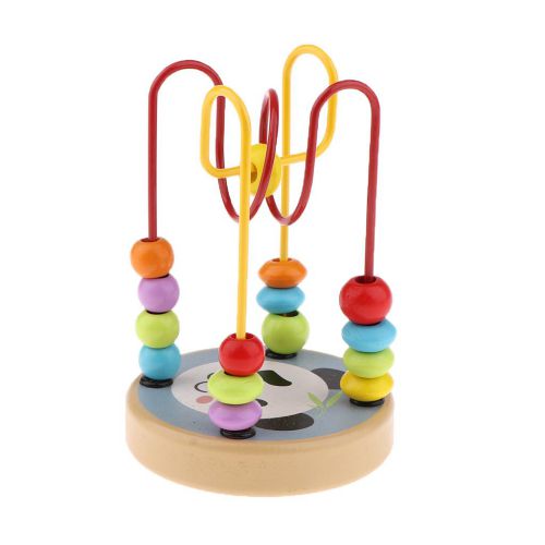 Wooden Math Toy Counting circles Around Mini Beads Abacus 